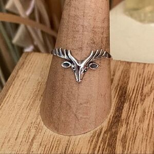 Sterling Silver Buck Deer Head Ring Sizes 7,8,9